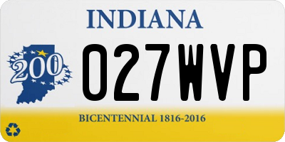 IN license plate 027WVP
