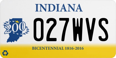 IN license plate 027WVS