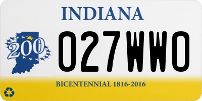 IN license plate 027WWO