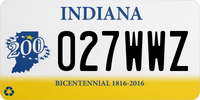 IN license plate 027WWZ
