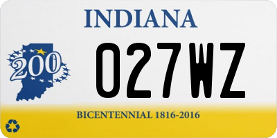 IN license plate 027WZ