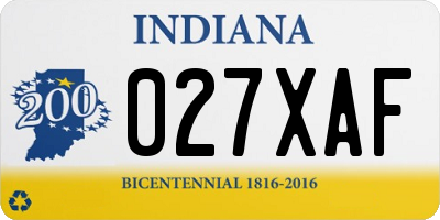 IN license plate 027XAF