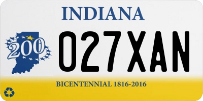 IN license plate 027XAN
