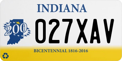 IN license plate 027XAV