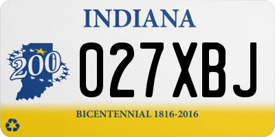IN license plate 027XBJ