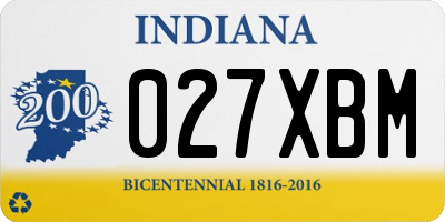 IN license plate 027XBM
