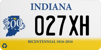 IN license plate 027XH