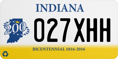 IN license plate 027XHH