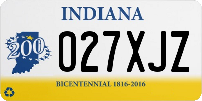 IN license plate 027XJZ