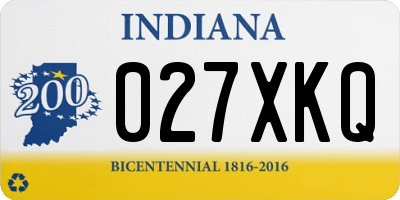 IN license plate 027XKQ