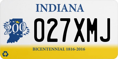 IN license plate 027XMJ