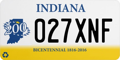 IN license plate 027XNF