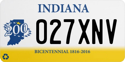 IN license plate 027XNV