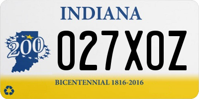 IN license plate 027XOZ