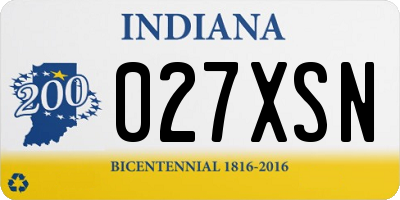 IN license plate 027XSN