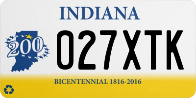 IN license plate 027XTK