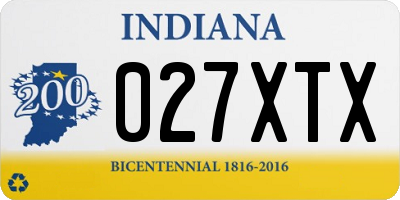 IN license plate 027XTX