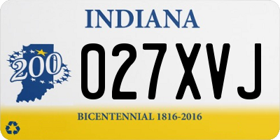 IN license plate 027XVJ