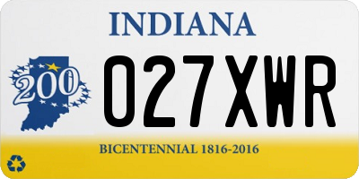 IN license plate 027XWR