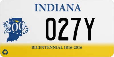 IN license plate 027Y