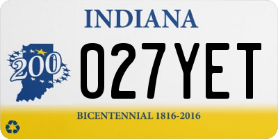 IN license plate 027YET
