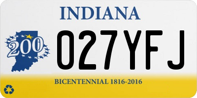 IN license plate 027YFJ