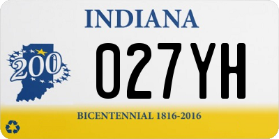 IN license plate 027YH