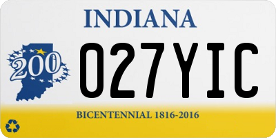 IN license plate 027YIC