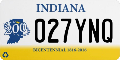 IN license plate 027YNQ
