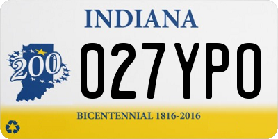 IN license plate 027YPO