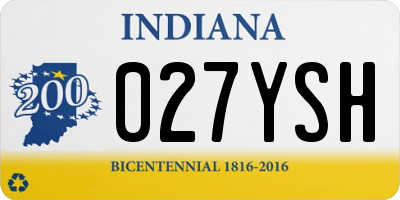IN license plate 027YSH