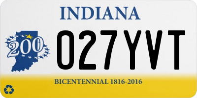 IN license plate 027YVT