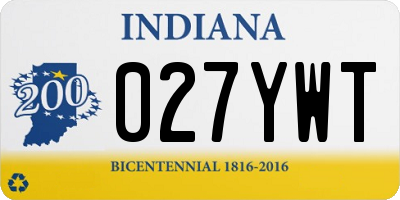 IN license plate 027YWT