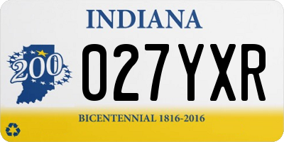 IN license plate 027YXR