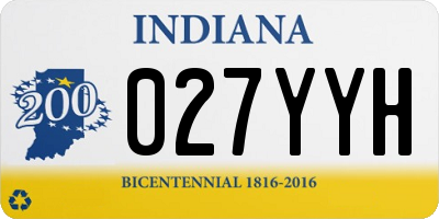 IN license plate 027YYH