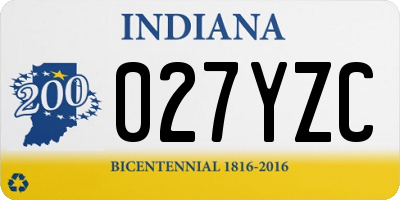 IN license plate 027YZC