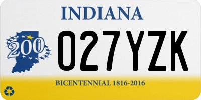 IN license plate 027YZK