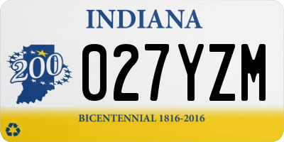 IN license plate 027YZM