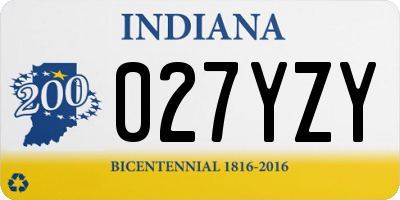 IN license plate 027YZY