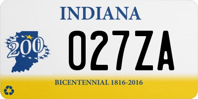 IN license plate 027ZA