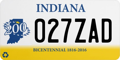 IN license plate 027ZAD