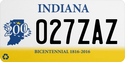 IN license plate 027ZAZ