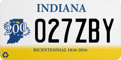 IN license plate 027ZBY
