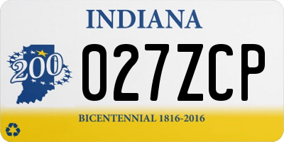 IN license plate 027ZCP