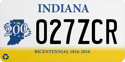 IN license plate 027ZCR