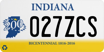 IN license plate 027ZCS