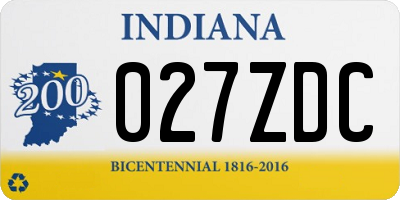 IN license plate 027ZDC