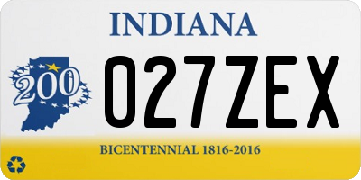 IN license plate 027ZEX