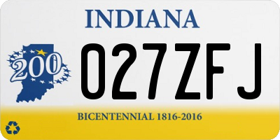 IN license plate 027ZFJ