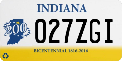 IN license plate 027ZGI